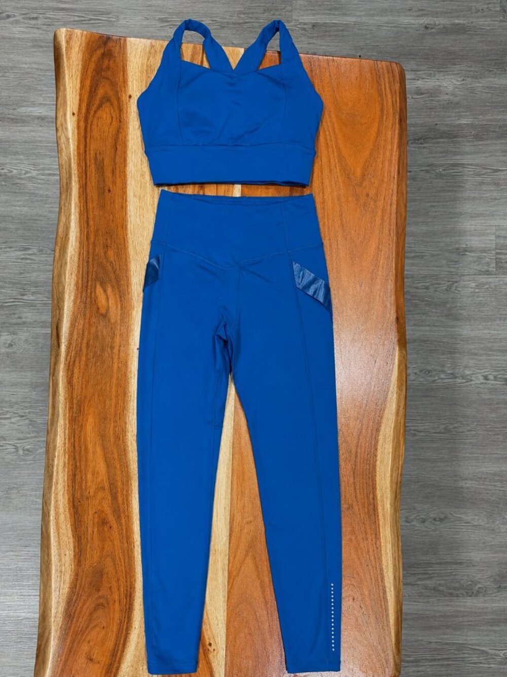 BuffBunny Blue Matching Activewear Set | Sports Bra & Leggings | Size Small